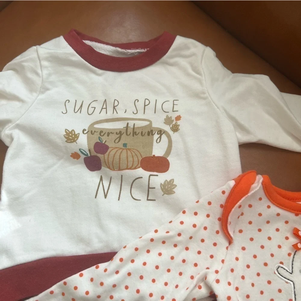 Bundle Baby Girl Infant 3-6m Fall Halloween Matching Tutu Bodysuit Shirt Pants